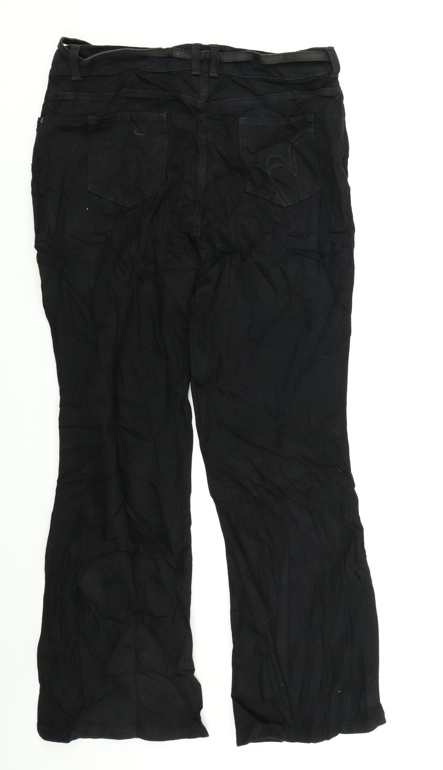Per Una Womens Black  Denim Bootcut Jeans Size 14 L28 in