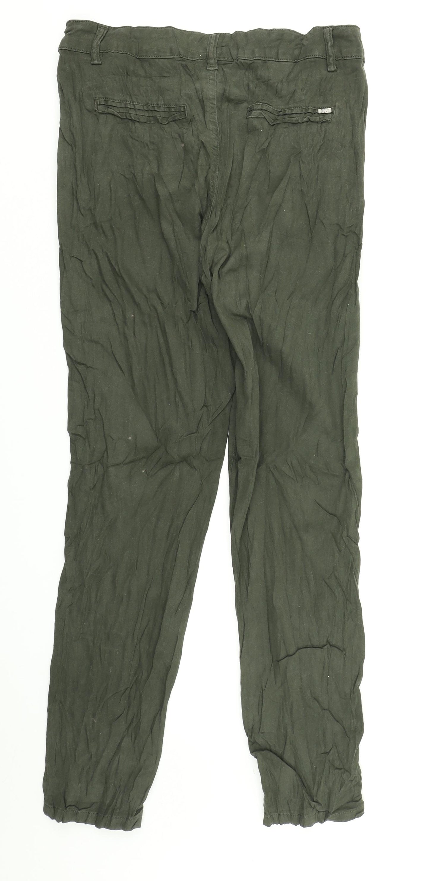 Johnny Q Womens Green  Denim Cargo Trousers Size 14 L28 in