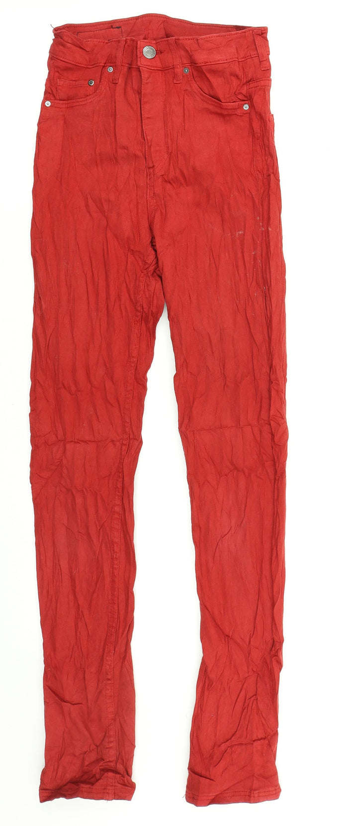 &Denim Womens Red Denim Skinny Jeans Size 26 in L28 in