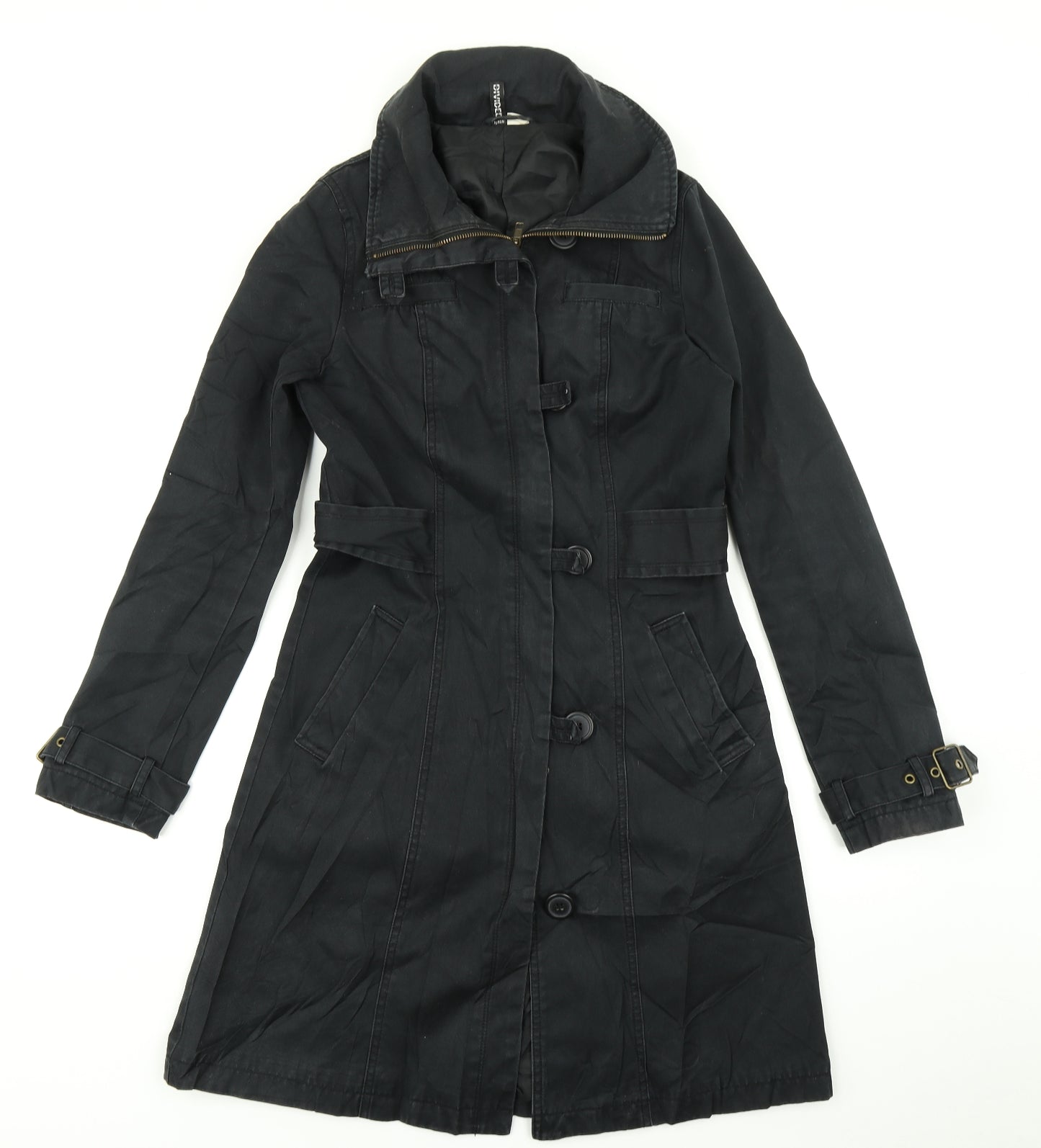 Divided Womens Black   Overcoat Coat Size 8