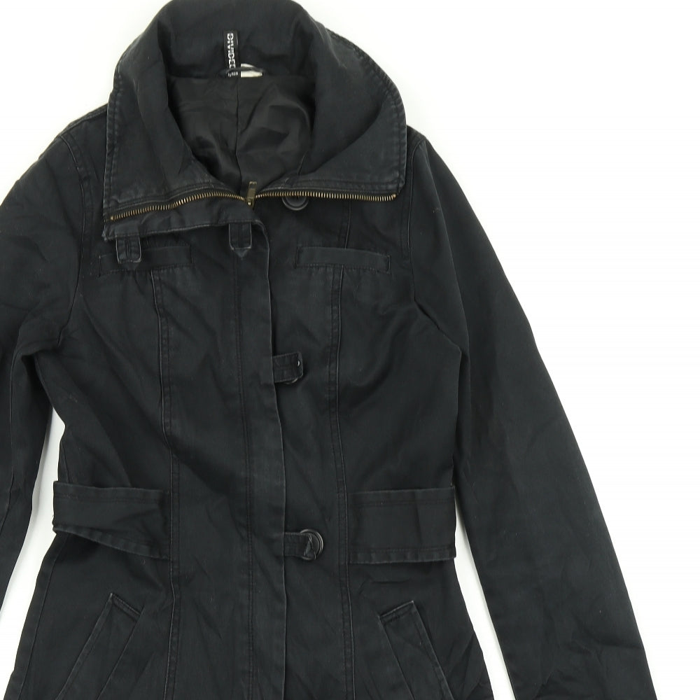 Divided Womens Black   Overcoat Coat Size 8