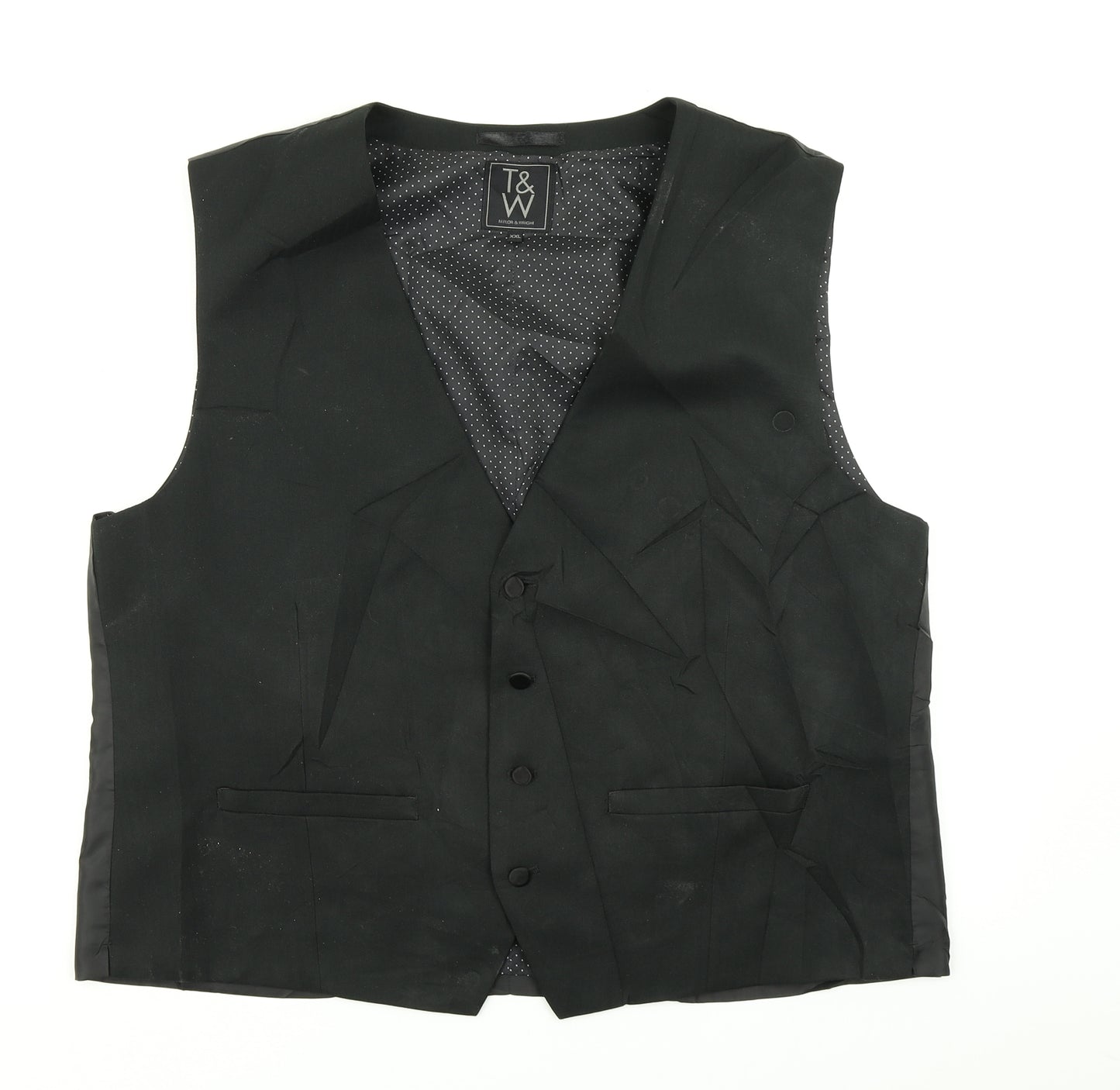 Taylor & Wright Mens Black   Jacket Suit Waistcoat Size 2XL