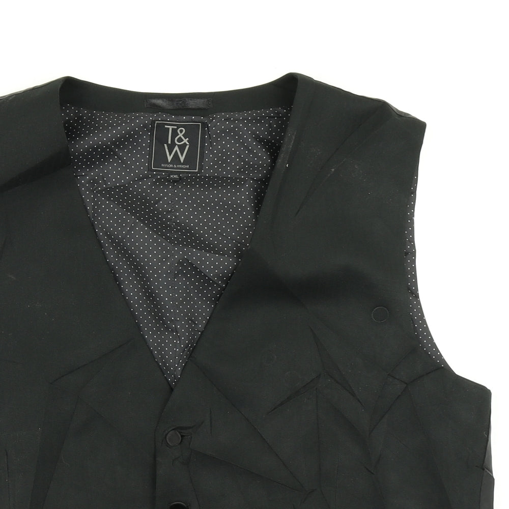 Taylor & Wright Mens Black   Jacket Suit Waistcoat Size 2XL
