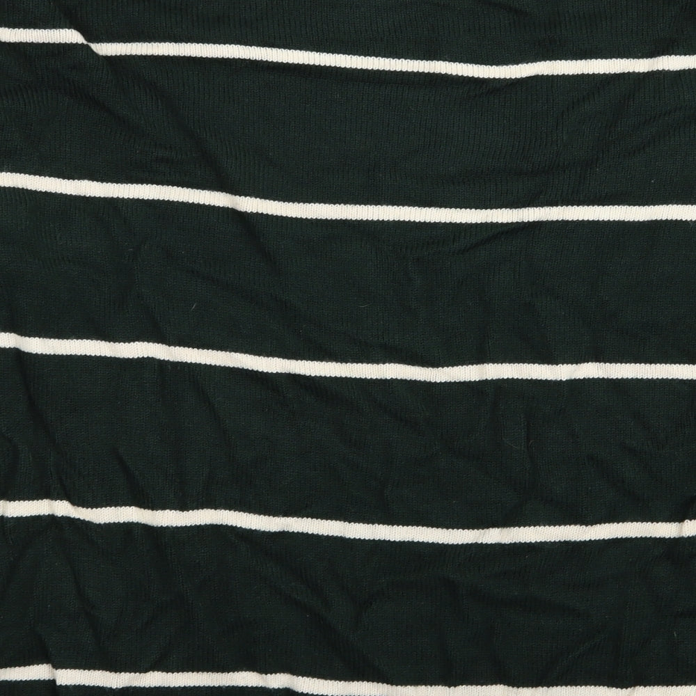 New Look Mens Green Striped  Pullover Jumper Size L