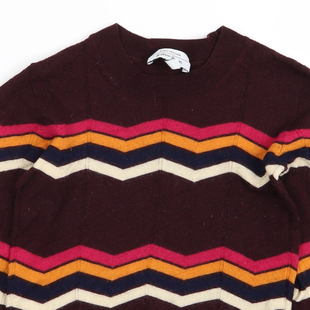 Paris atelier Womens Multicoloured Striped  Basic T-Shirt Size XS