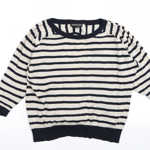 Warehouse Womens Multicoloured Striped  Pullover Jumper Size 10