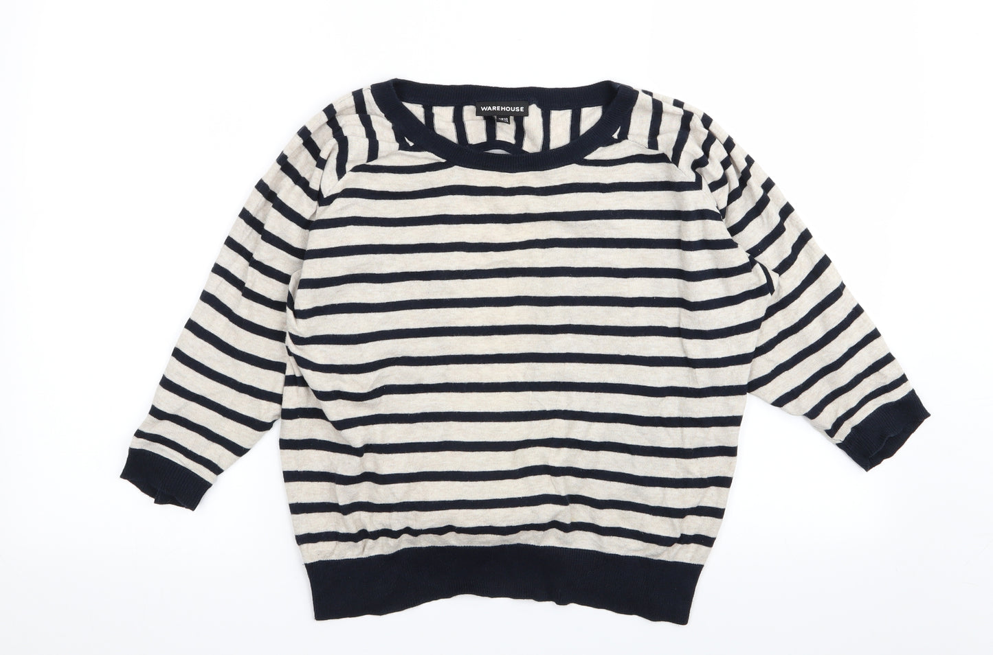 Warehouse Womens Multicoloured Striped  Pullover Jumper Size 10