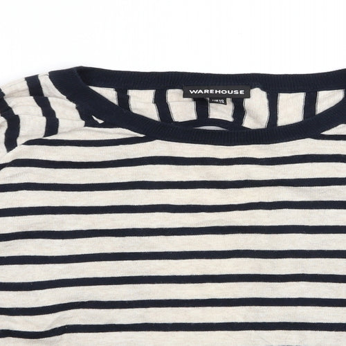 Warehouse Womens Multicoloured Striped  Pullover Jumper Size 10