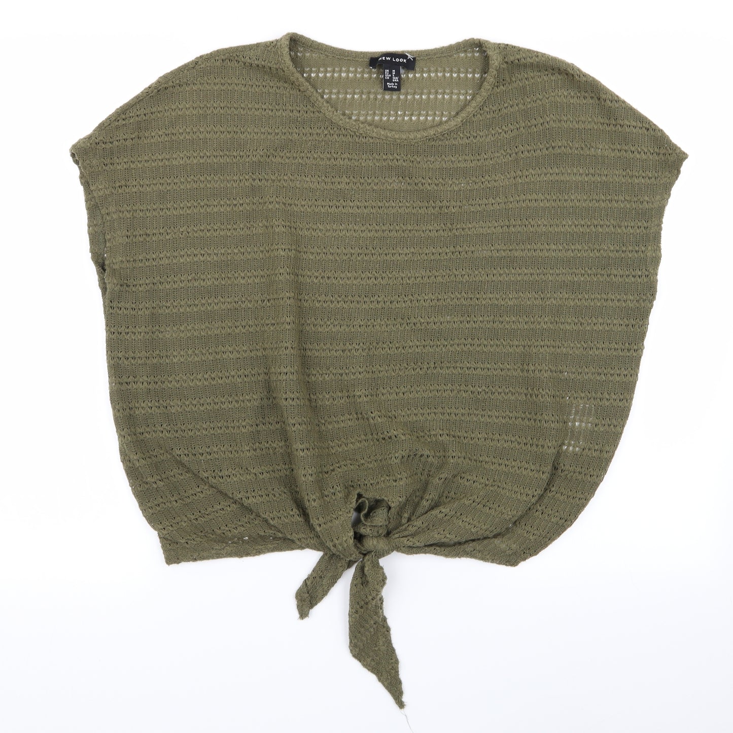 New Look Womens Grey Striped  Basic T-Shirt Size M