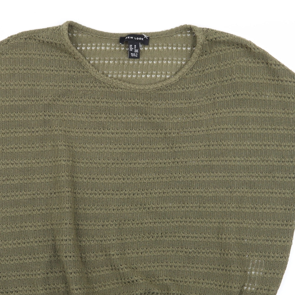New Look Womens Grey Striped  Basic T-Shirt Size M