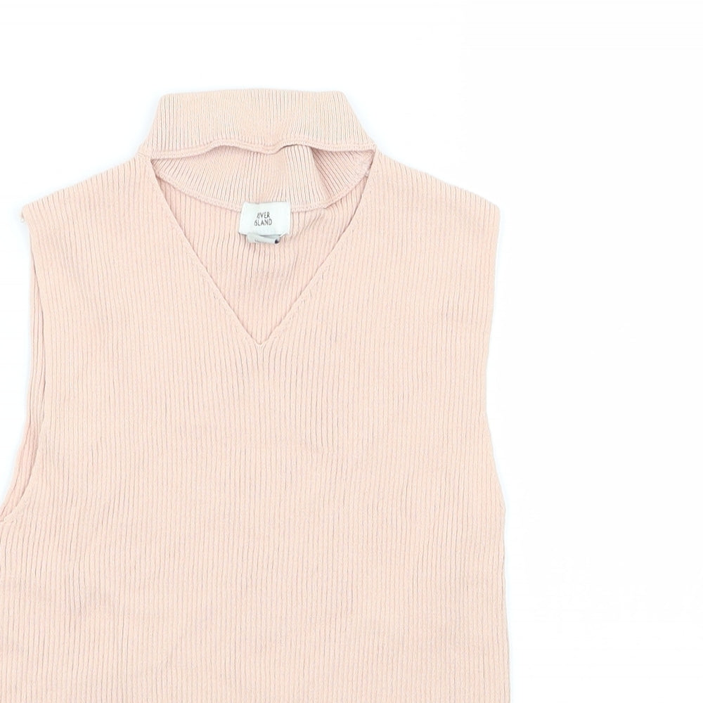 River Island Girls Pink   Basic Tank Size 7-8 Years