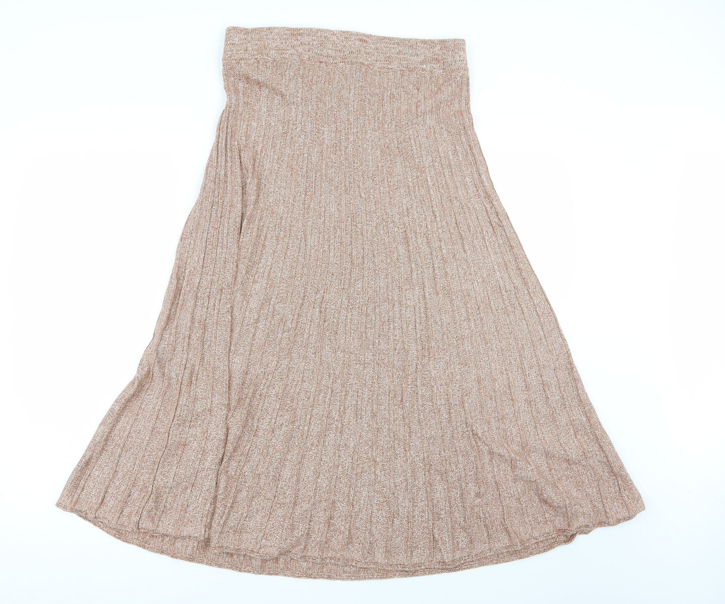 M&S Womens Brown   Flare Skirt Size L  - Stretch waistband