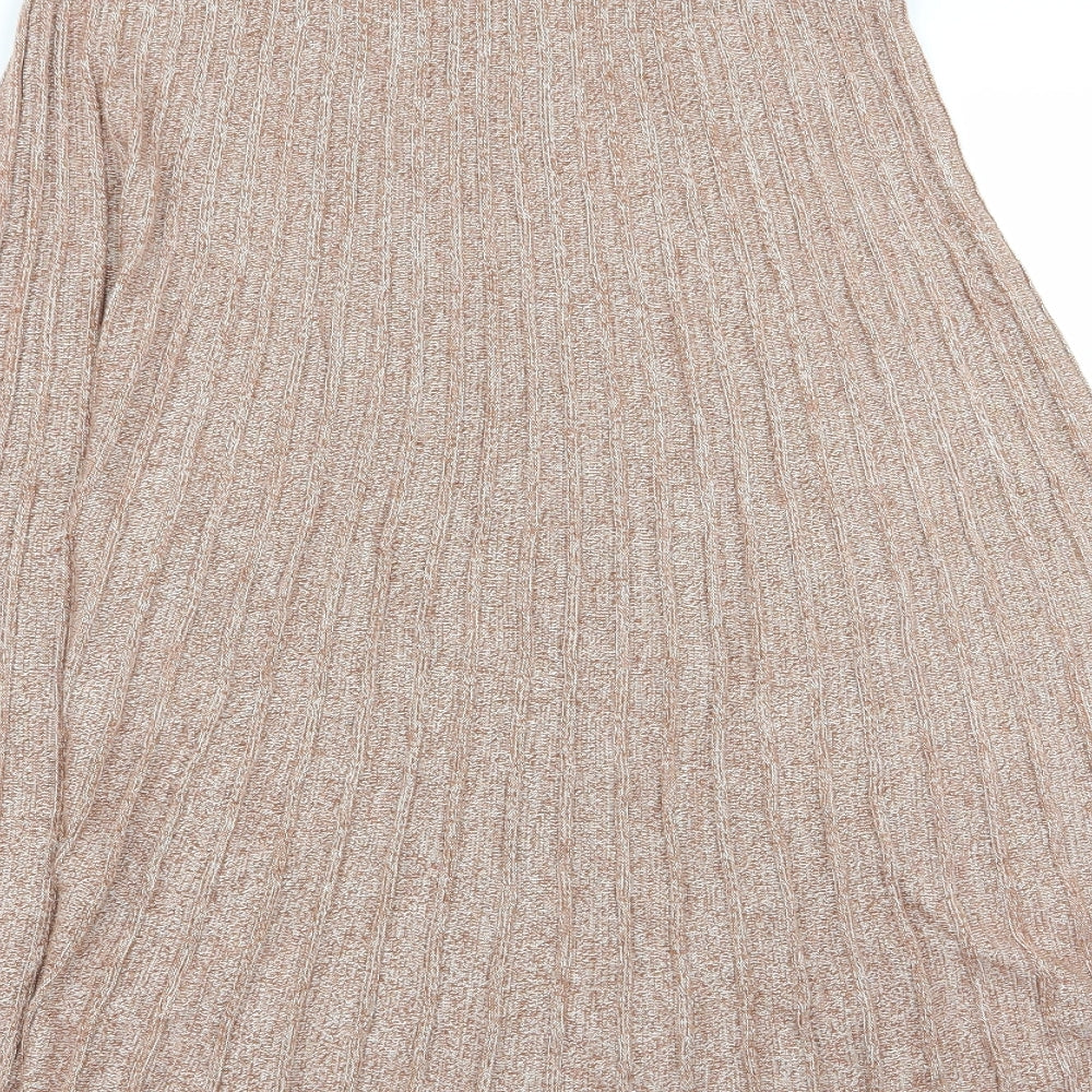 M&S Womens Brown   Flare Skirt Size L  - Stretch waistband