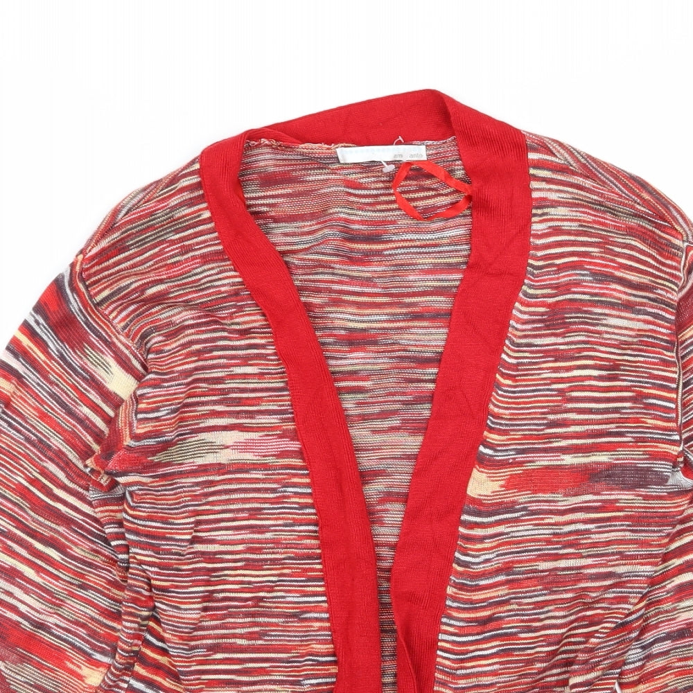 AMARANTO Womens Multicoloured Striped  Cardigan Jumper Size 10