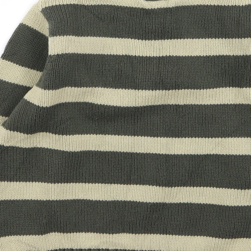 TU Boys Green Striped  Pullover Jumper Size 4 Years
