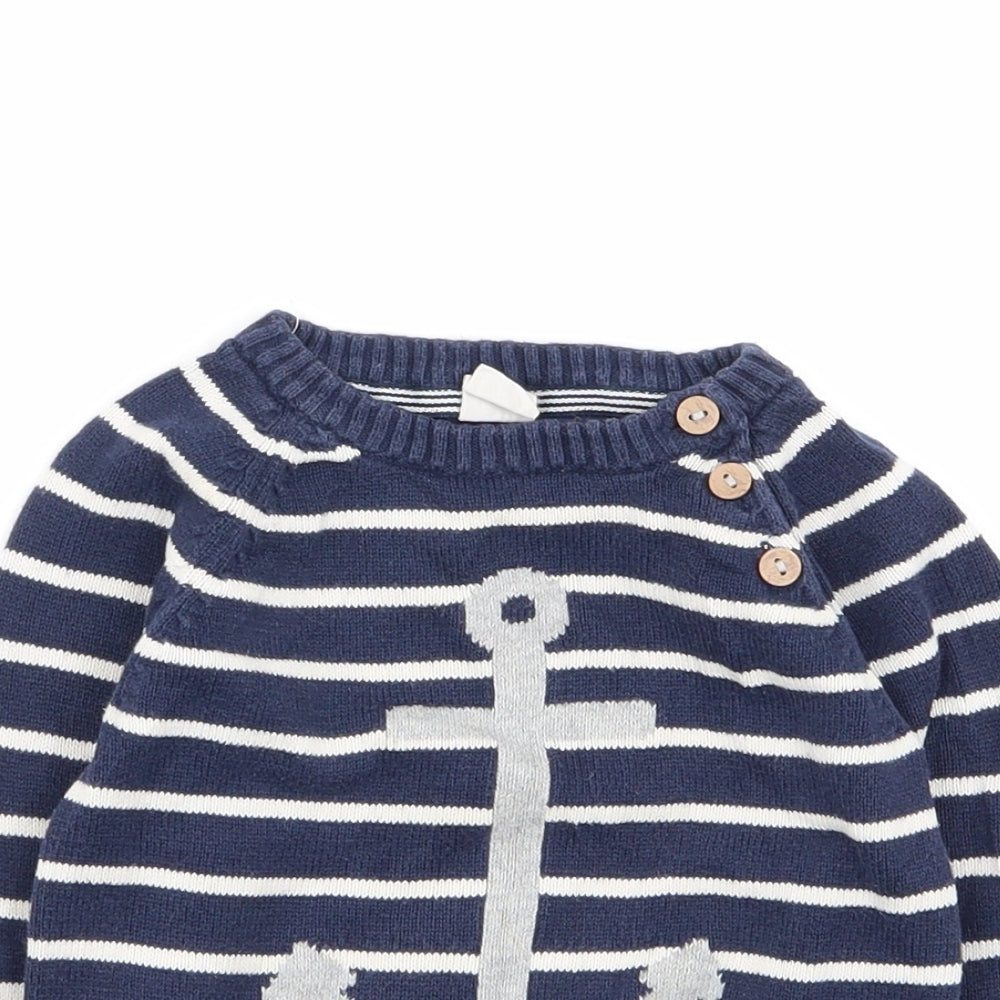 H&M Boys Multicoloured Striped  Pullover Jumper Size 12-18 Months  - 12 months