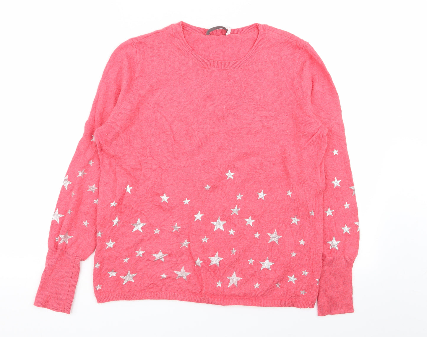 Mint Velvet Womens Pink   Pullover Jumper Size 14  - star detail