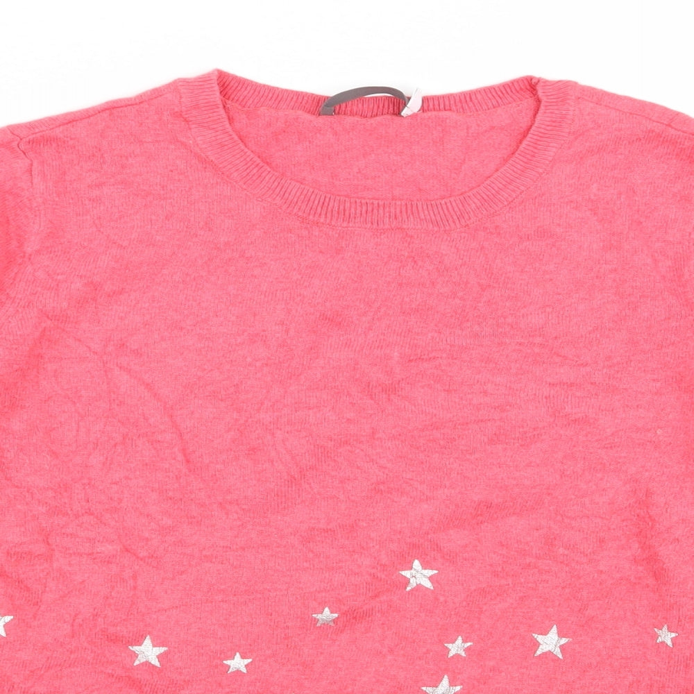 Mint Velvet Womens Pink   Pullover Jumper Size 14  - star detail