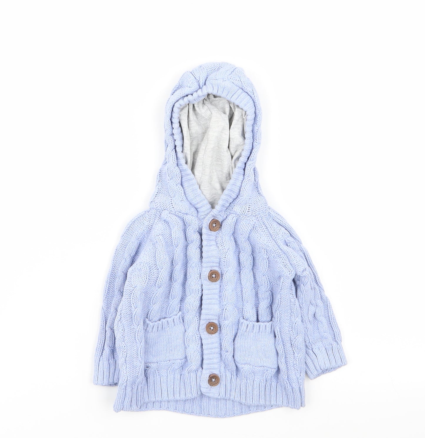 M&S Boys Blue   Cardigan Jumper Size 3-6 Months