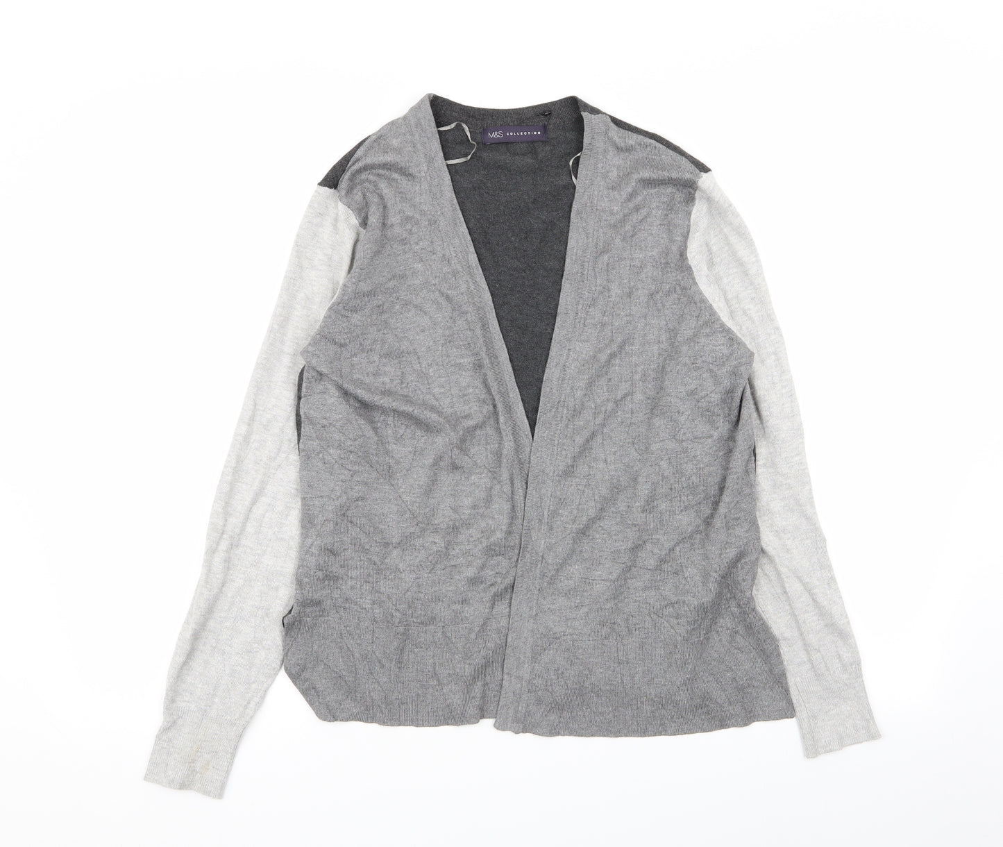 M&S Womens Grey   Cardigan Jumper Size 12