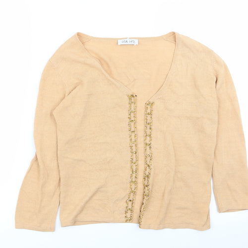 Lisa Ho Womens Orange Geometric  Cardigan Jumper Size S