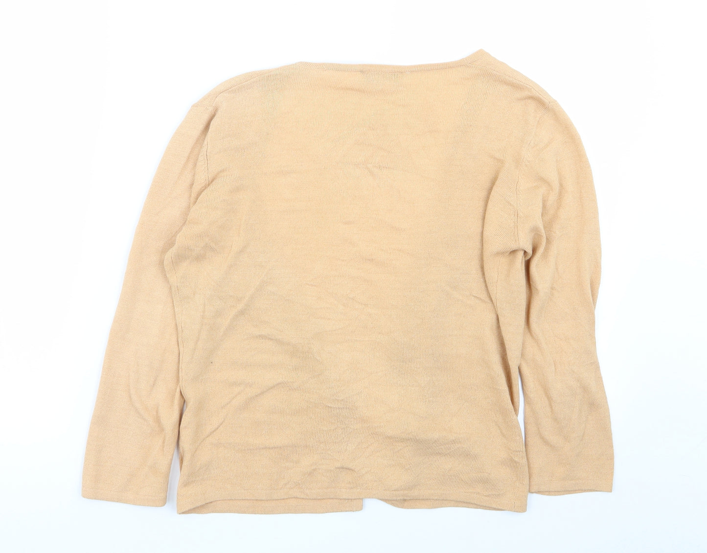 Lisa Ho Womens Orange Geometric  Cardigan Jumper Size S