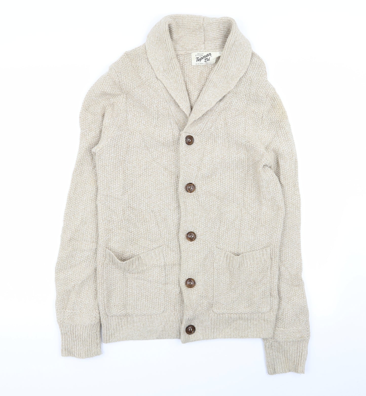 Topman Mens Beige   Cardigan Jumper Size XS