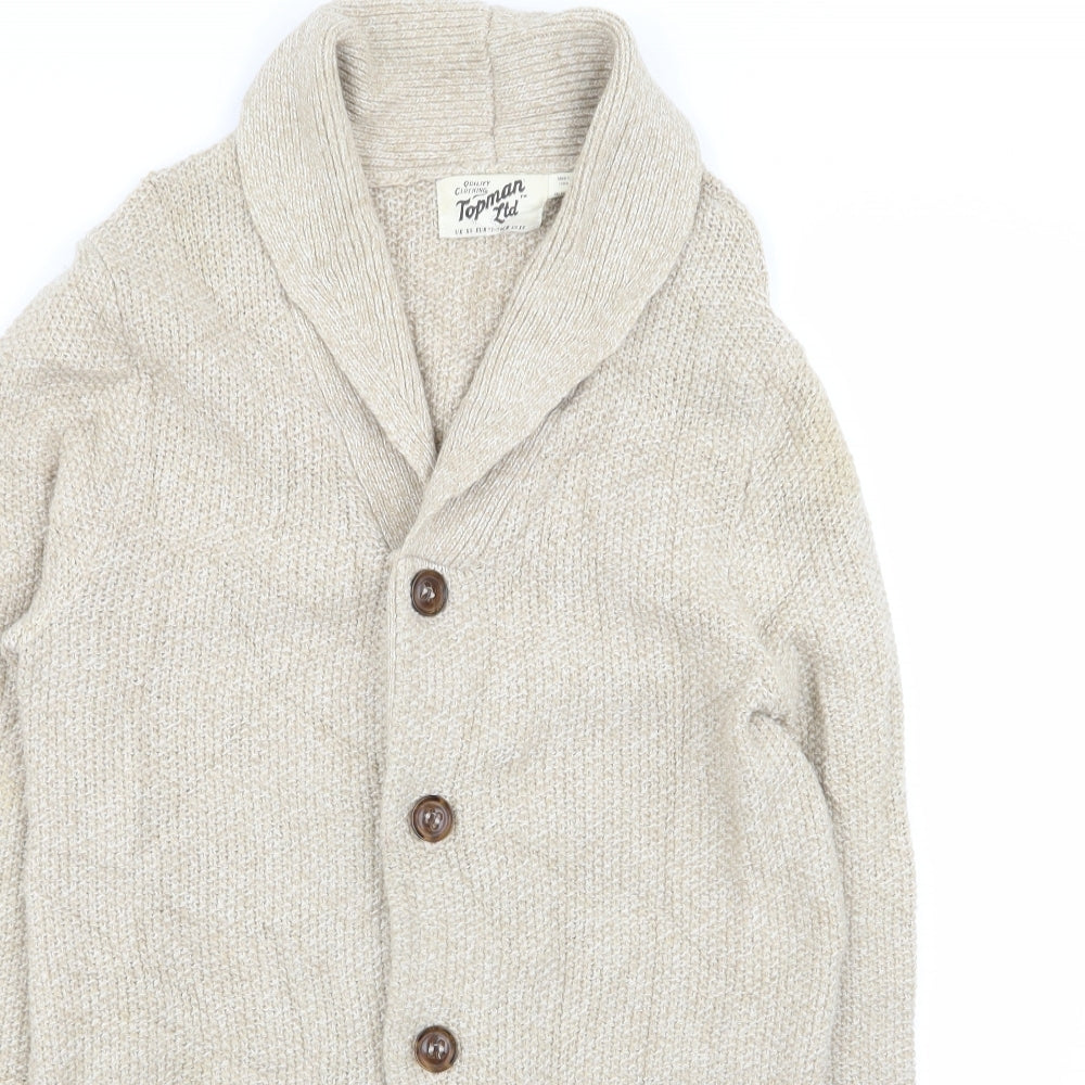 Topman Mens Beige   Cardigan Jumper Size XS