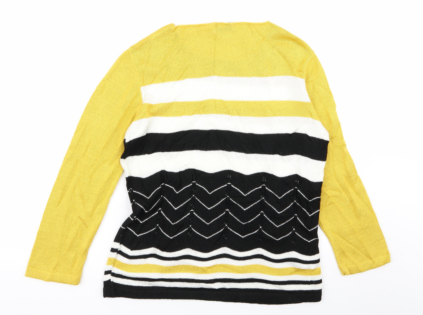 BASSINI Womens Multicoloured Geometric  Pullover Jumper Size M
