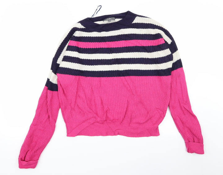 Studio Womens Multicoloured Striped Pullover Jumper Size 12 - size 12-14