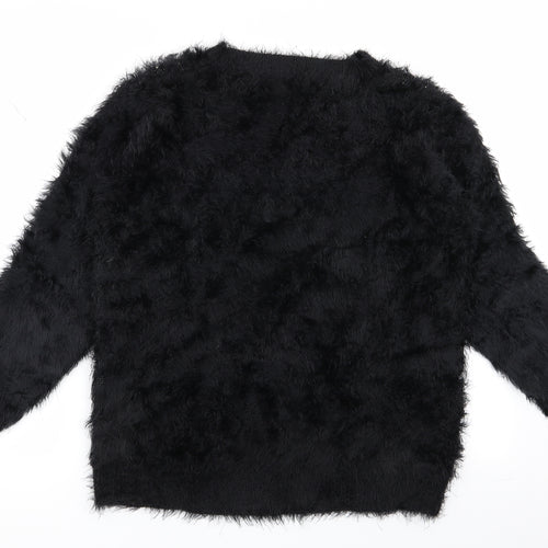 lookagain Womens Black   Pullover Jumper Size 8  - star detail