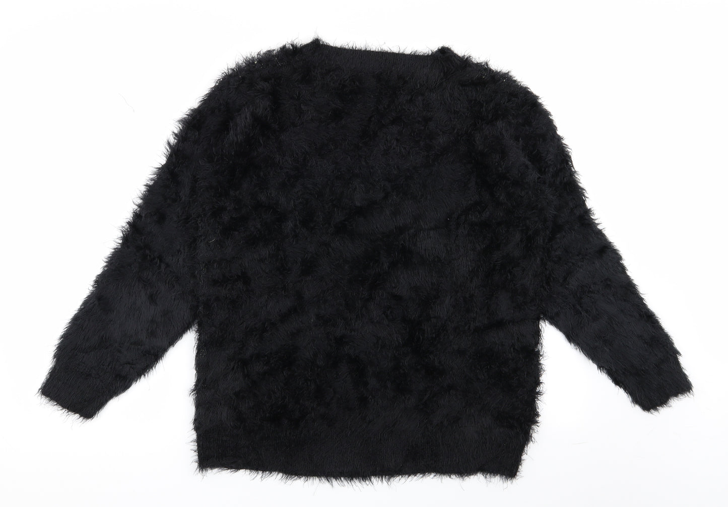 lookagain Womens Black   Pullover Jumper Size 8  - star detail