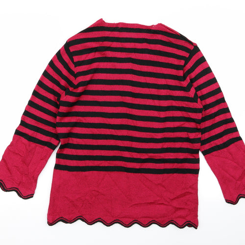 BASSINI Womens Multicoloured Striped  Pullover Jumper Size M