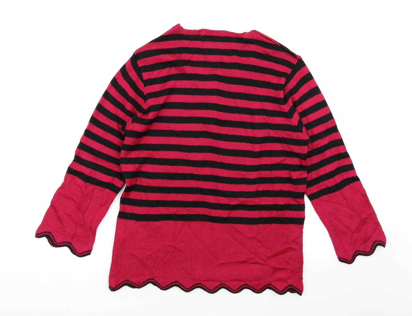 BASSINI Womens Multicoloured Striped  Pullover Jumper Size M