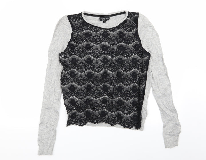 Topshop Womens Multicoloured Floral  Pullover Jumper Size 8