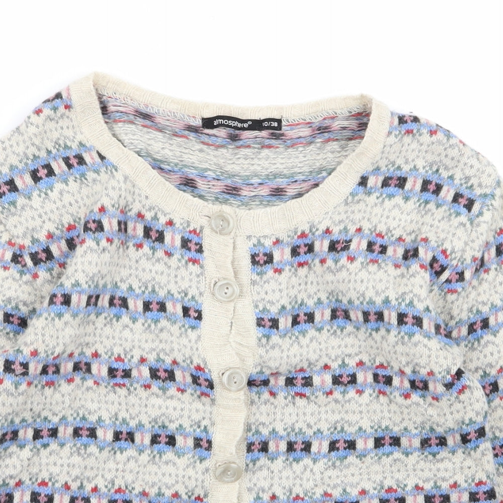 Primark Womens Multicoloured Geometric  Cardigan Jumper Size 10
