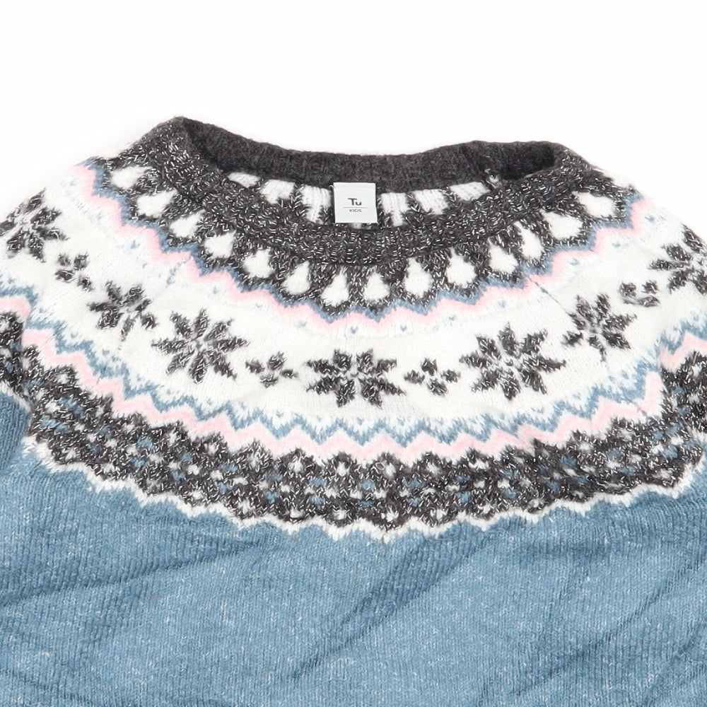TU Girls Multicoloured Geometric  Pullover Jumper Size 7 Years