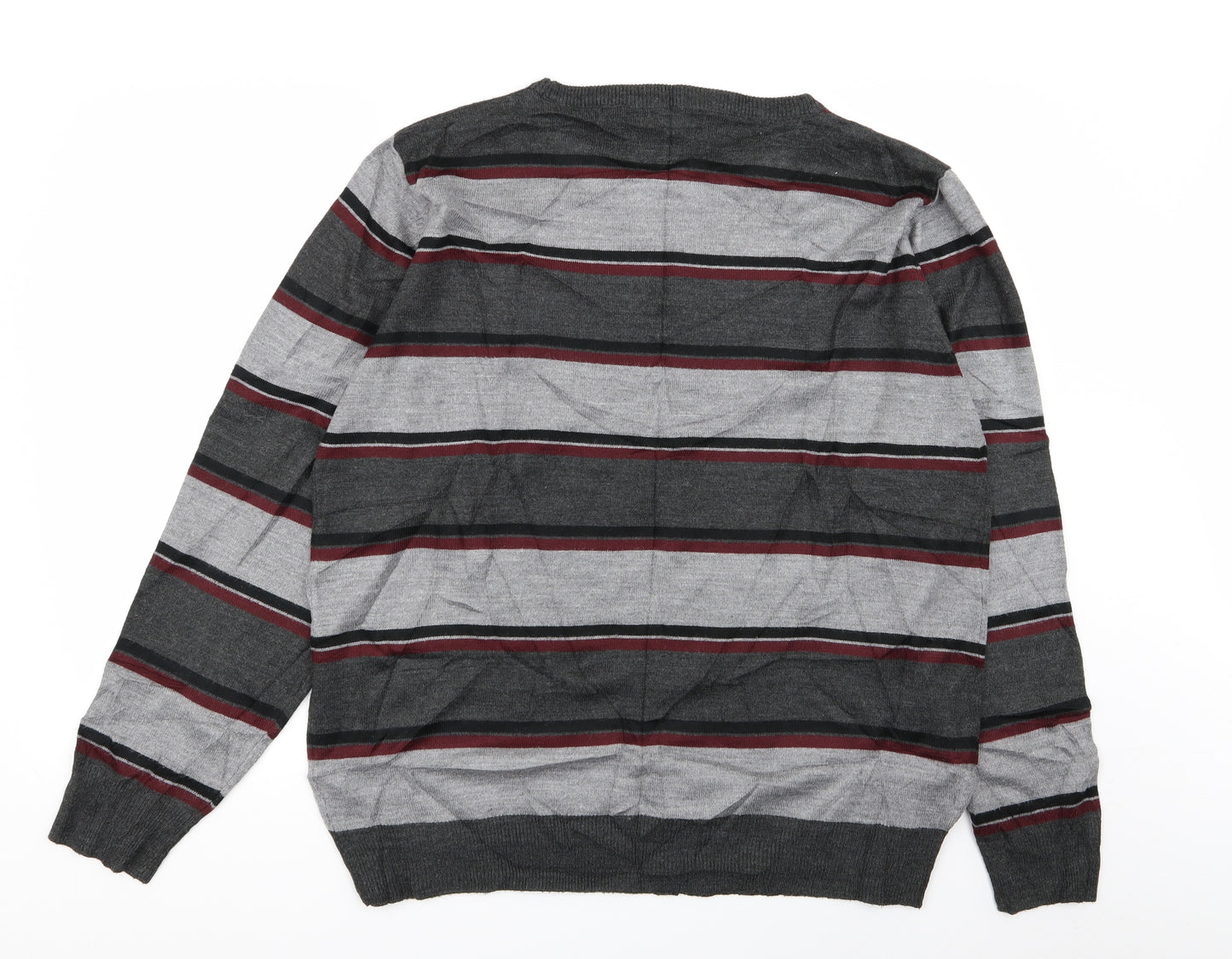 Peacocks Mens Multicoloured Striped  Pullover Jumper Size XL