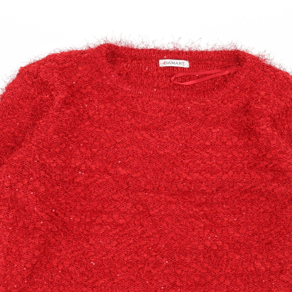 Damart Womens Red   Pullover Jumper Size 14  - size 14-16