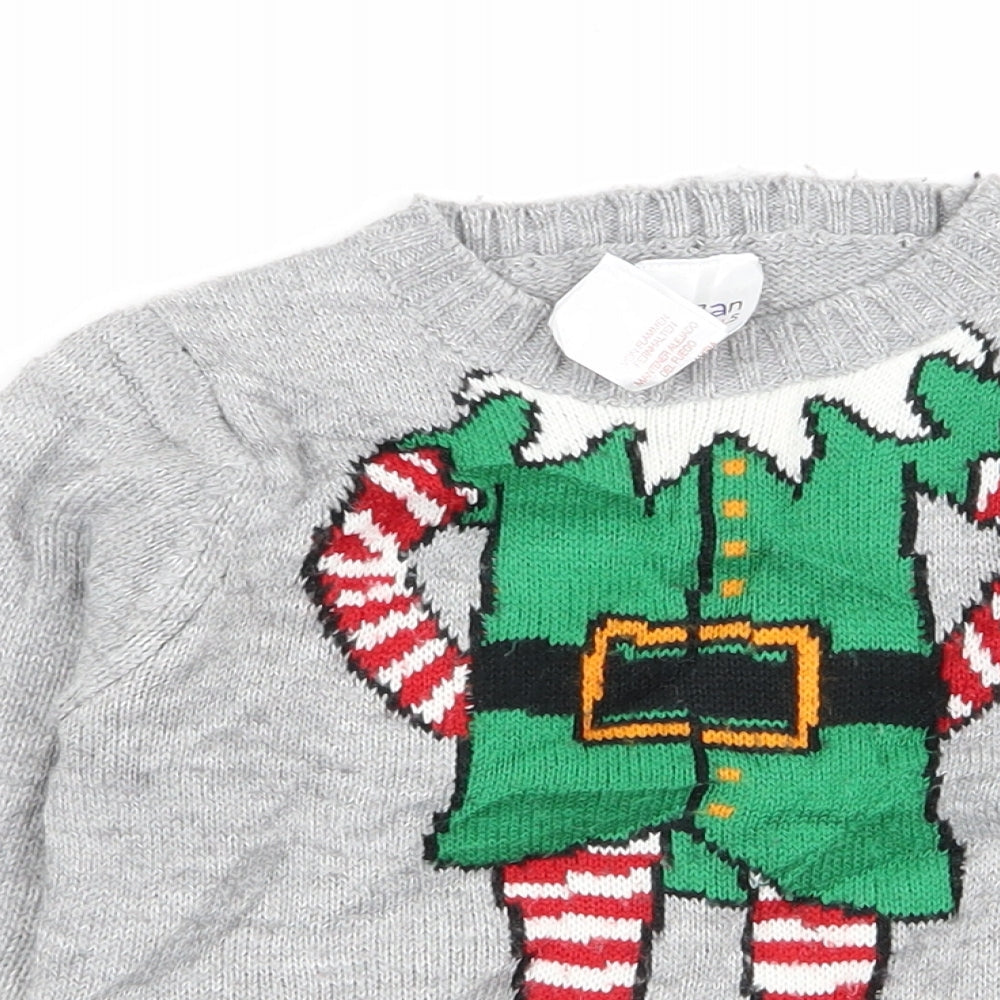 urban rascals Boys Grey   Pullover Jumper Size 3 Years  - Christmas Jumper