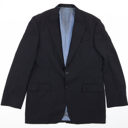 M&S Mens Blue Striped  Jacket Blazer Size 40