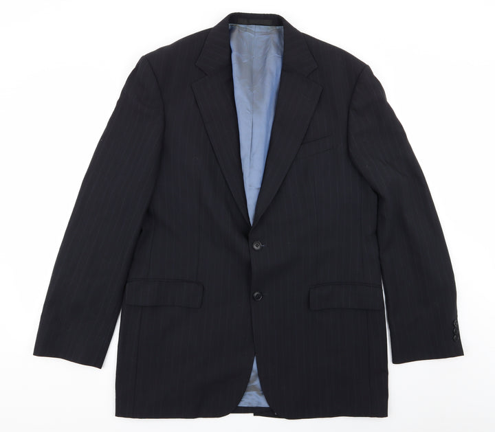 M&S Mens Blue Striped Jacket Blazer Size 40