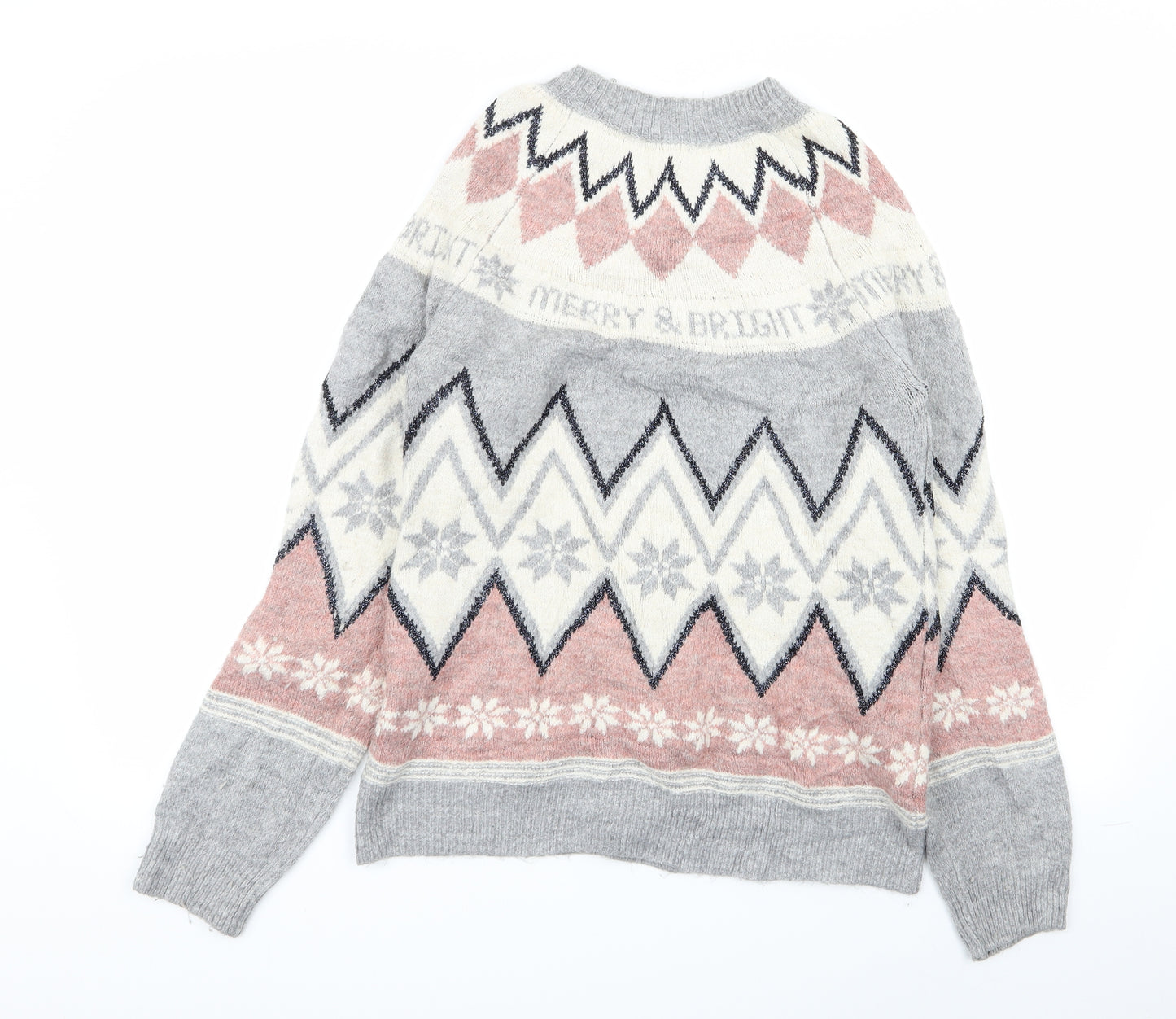 F&F Womens Multicoloured Geometric  Pullover Jumper Size 14  - Christmas Jumper