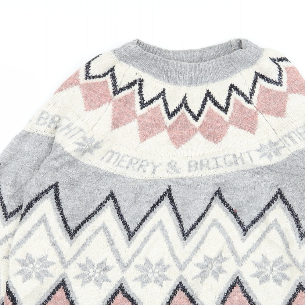 F&F Womens Multicoloured Geometric  Pullover Jumper Size 14  - Christmas Jumper