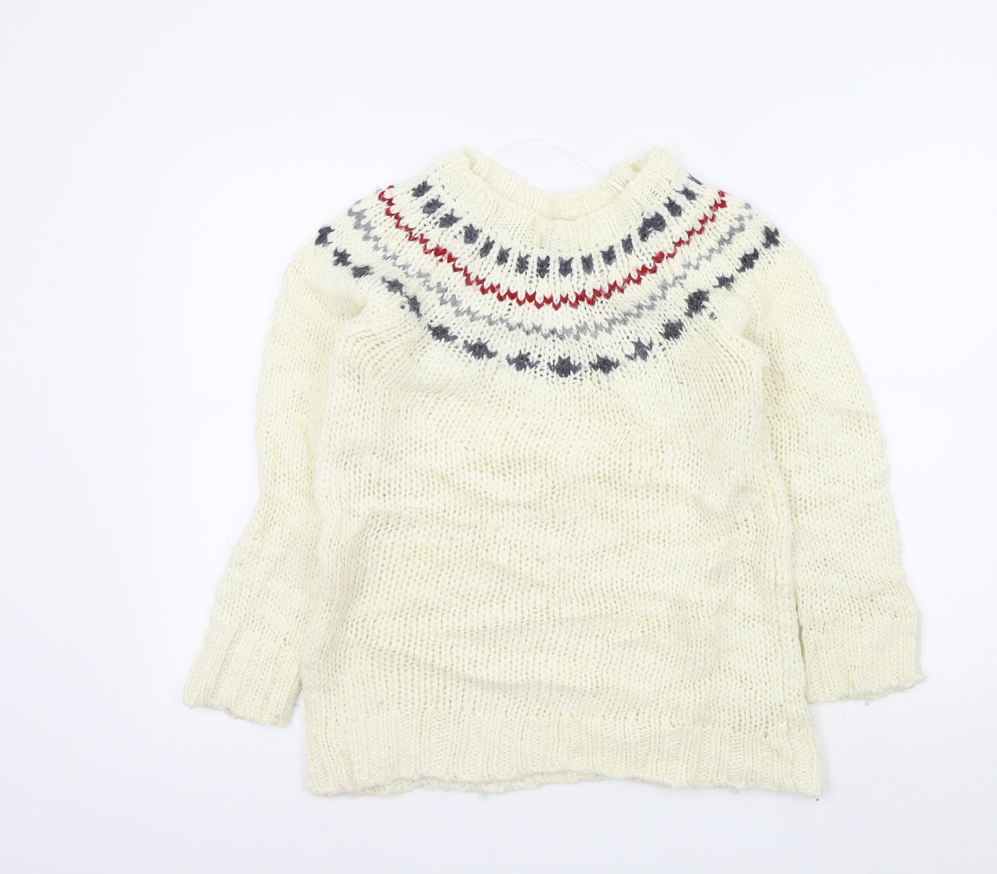 Zara Womens Beige Geometric  Pullover Jumper Size S