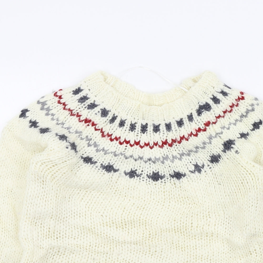 Zara Womens Beige Geometric  Pullover Jumper Size S