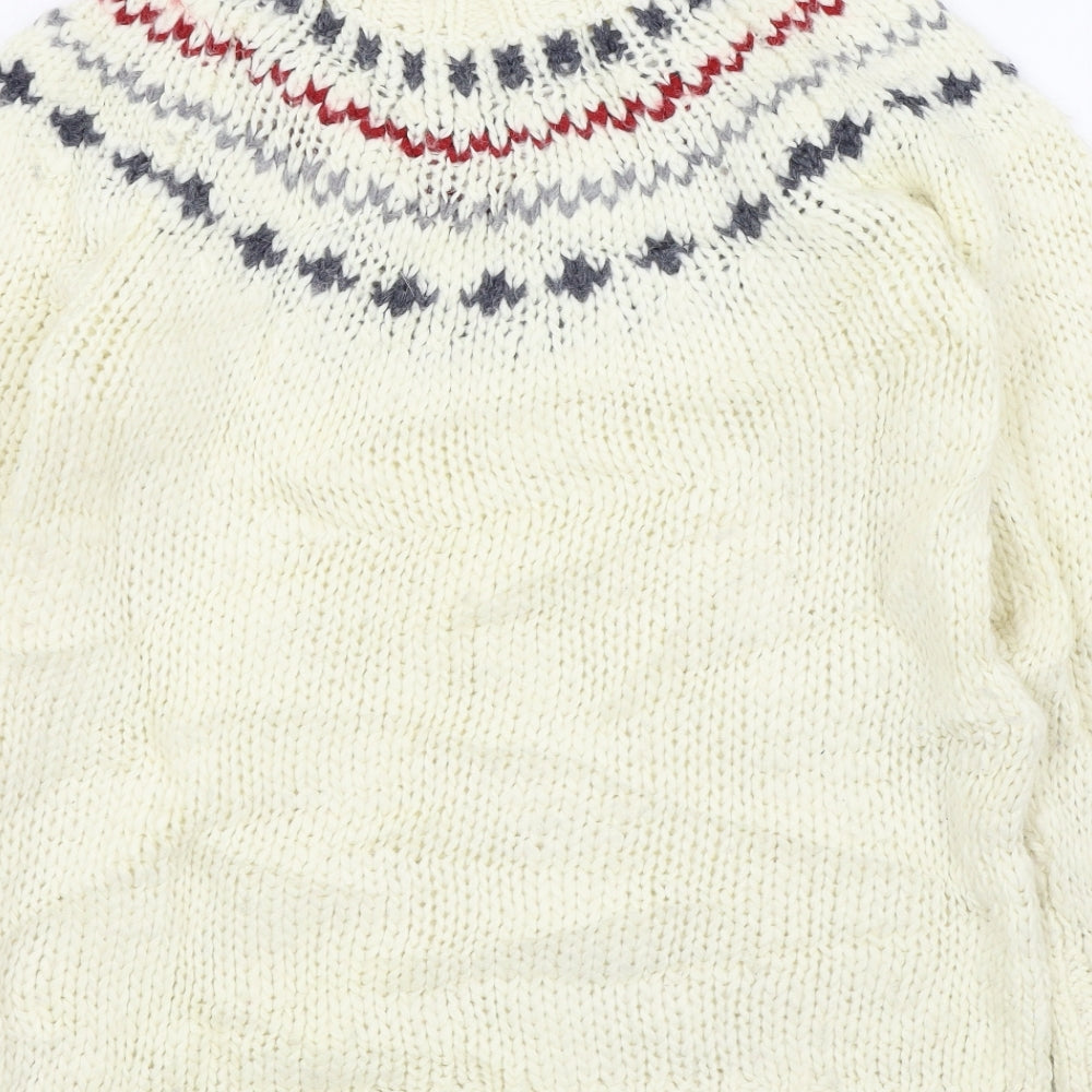 Zara Womens Beige Geometric  Pullover Jumper Size S
