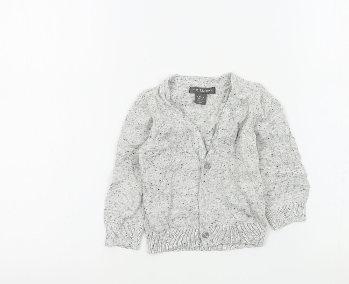 Primark Boys Grey Colourblock  Cardigan Jumper Size 6-9 Months