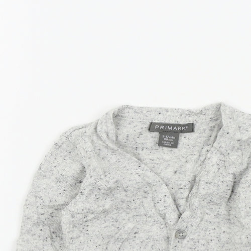 Primark Boys Grey Colourblock  Cardigan Jumper Size 6-9 Months