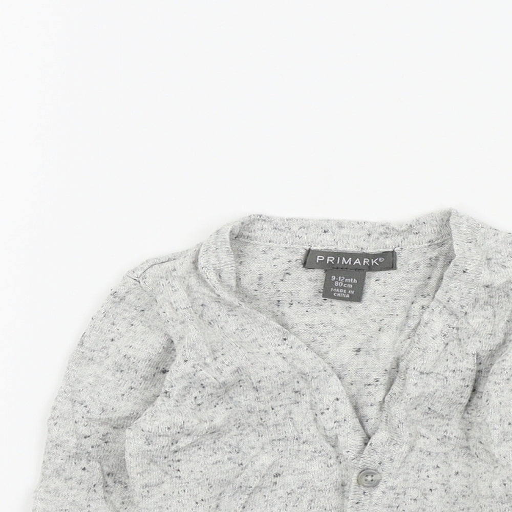 Primark Boys Grey Colourblock  Cardigan Jumper Size 6-9 Months